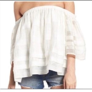 J.O.A White Off Shoulder Blouse